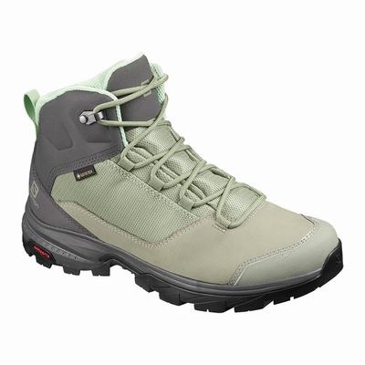 Salomon OUTWARD GORE-TEX - Naisten Vaelluskengät - Vihreä/Harmaat